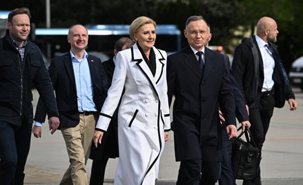 Para prezydencka przed wylotem do USA