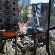 Budynek mieszkalny w dzielnicy Szewczenkowskiej Kijowa zniszczony podczas wczorajszego rosyjskiego a