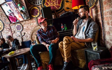 Alkopoligamia - wykład "Hip Hop Jazz Funk - a może inaczej? O przeplataniu się gatunków". Od lewej p