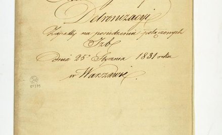 Akt detronizacji cara Mikołaja I jako króla Polski. Warszawa, 25 stycznia 1831
