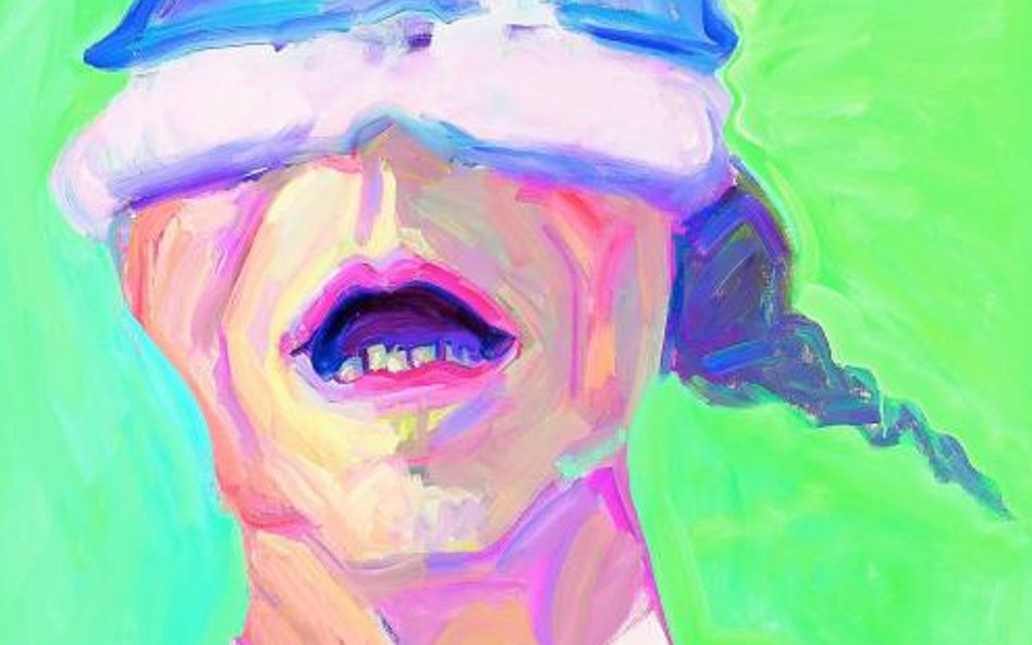 Maria Lassnig, „Autoportret z rondlem”, 1995.