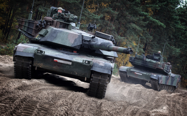 Polskie czołgi Abrams w trakcie ćwiczeń wojskowych