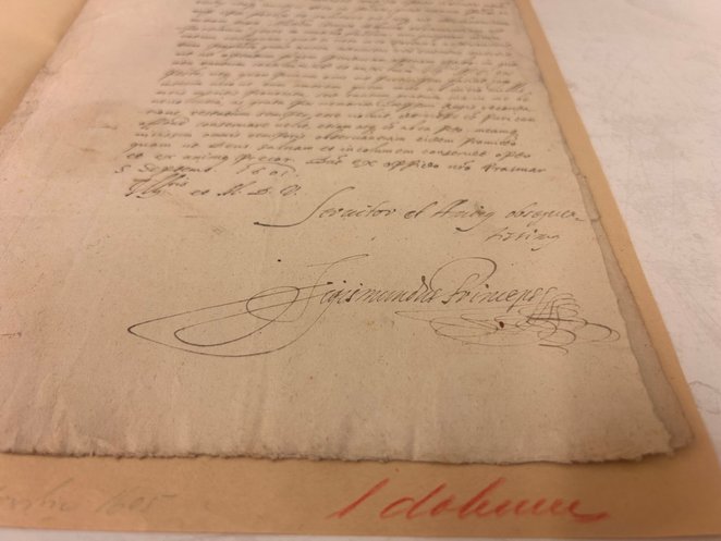 Podpis Zygmunta Batorego, księcia Siedmiogrodu, bratanka króla Stefana Batorego