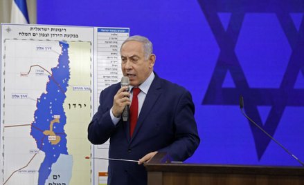 Netanjahu pokazywał aneksję Doliny Jordanu na mapie z błędami