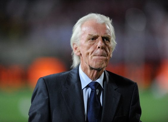 Leo Beenhakker na meczu eliminacji MŚ Polska - Irlandia Północna w Chorzowie, 5 września 2009