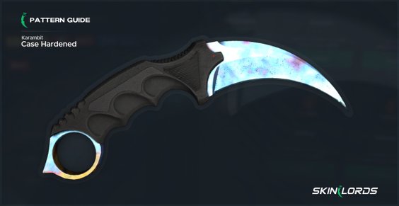 Nóż Karambit: Stal Nawęglana z wzorem Blue Gem 387.