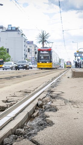 Remont torów tramwajowych w Alejach Jerozolimskich