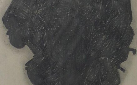 T34 D 2013 Węgiel i ołówek na tekturze/Charcoal and pencil on cardboard 100 x 70 cm Dzięki uprzejmoś