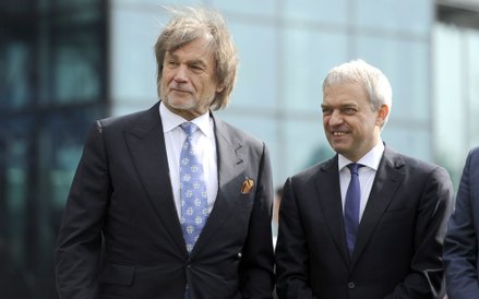 Jan Kulczyk i prezes Orlenu Jacek Krawiec na Gali Olimpijskiej Soczi 2014