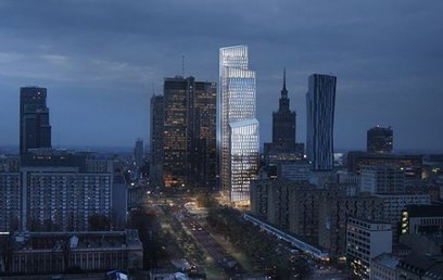 Nowy biurowiec Warsaw One przy Rondzie ONZ wyraźnie zaznaczy swoją sylwetkę w panoramie miasta