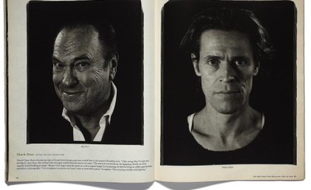 Rip Torn i Willem Dafoe, cykl „Assignment: Times Square”. Zdjęcia Chucka Close’a opublikowane w 1997