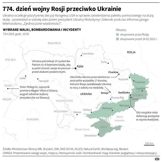 Tak wyglądała sytuacja na Ukrainie w 774 dniu wojny