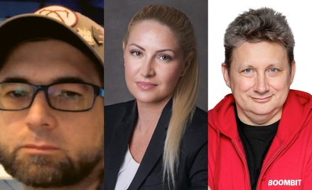 Przemysław Marszał (od lewej) zarządza spółką 11 bit studios, Joanna Tynor firmą Drago entertainment