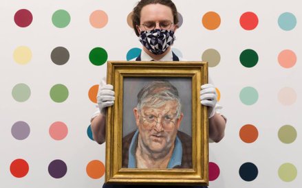 Portret malarza Davida Hockneya autorstwa Luciana Freuda