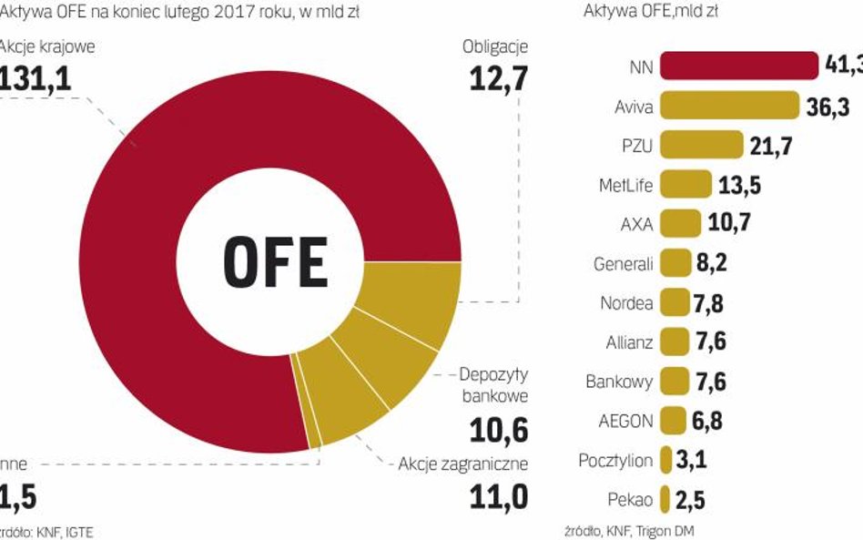 OFE mają w portfelach ponad 75 proc. polskich akcji