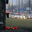 Warszawa, ul. Puławska. Miejsce gdzie rozbił się samochód Ferrari, którym jechali dziennikarze