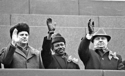 Mengistu Hajle Mariam na kremlowskiej trybunie, 1985 r.