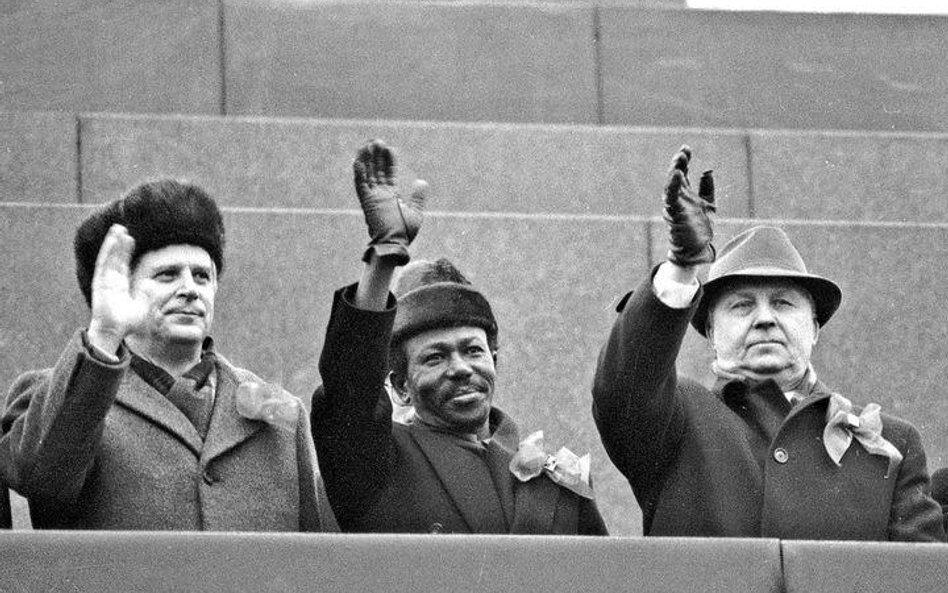 Mengistu Hajle Mariam na kremlowskiej trybunie, 1985 r.