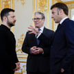 Wołodymyr Zełenski, Keir Starmer i Emmanuel Macron podczas szczytu koalicji chętnych w Paryżu, 27 ma
