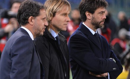 Od lewej: Fabio Paratici, Pavel Nedved i Andrea Agnelli (grudzień 2015)