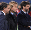 Od lewej: Fabio Paratici, Pavel Nedved i Andrea Agnelli (grudzień 2015)