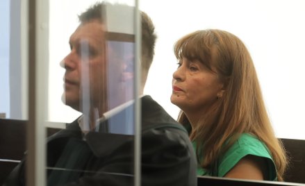 Aktywistka Justyna Wydrzyńska na sali Sądu Okręgowego w Warszawie