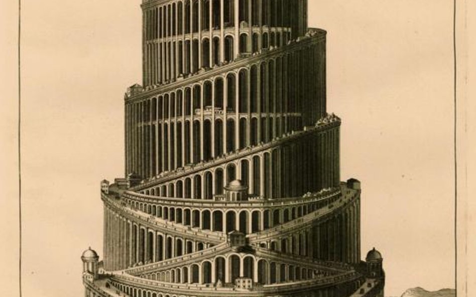 Wieża Babel Uitwendige Vertoning des Torens van Babel Miedzioryt nieustalonego autorstwa Augustin Ca
