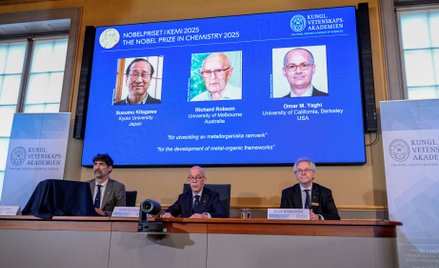 Laureatami Nagrody Nobla z chemii 2025 zostali Susumu Kitagawa, Richard Robson i Omar M. Yaghi