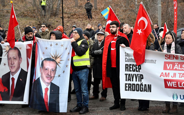 Demonstracja protureckiej organizacji Unia Europejskich Tureckich Demokratów (UETD) wspierającej Tur