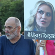 Protest w Bukareszcie 13 lipca 2023. Na plakacie minister ds. rodziny Gabriela Firea