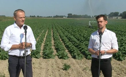 Donald Tusk i Michał Kołodziejczak