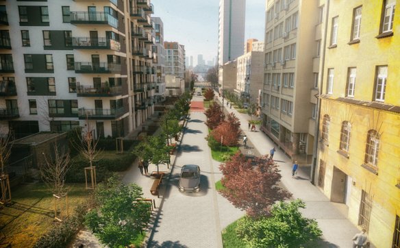 Wizualizacja ulicy Okrzei po przebudowie