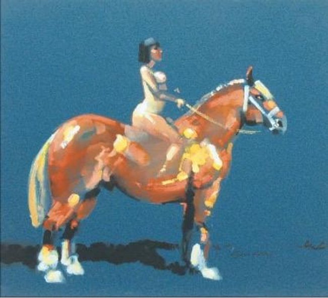 Waldemar Świerzy namalował panią na rumaku.