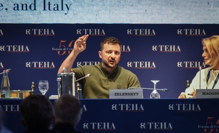 Wołodymyr Zełenski na Forum Ambrosettiego we Włoszech
