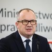 Minister sprawiedliwości, prokurator Generalny Adam Bodnar uczestniczy w konferencji prasowej w sied