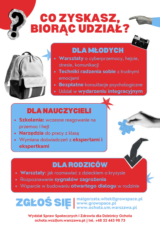 W programie postawiono na praktyczne formy wsparcia. Dla uczniów przygotowano cykl 12 warsztatów, po