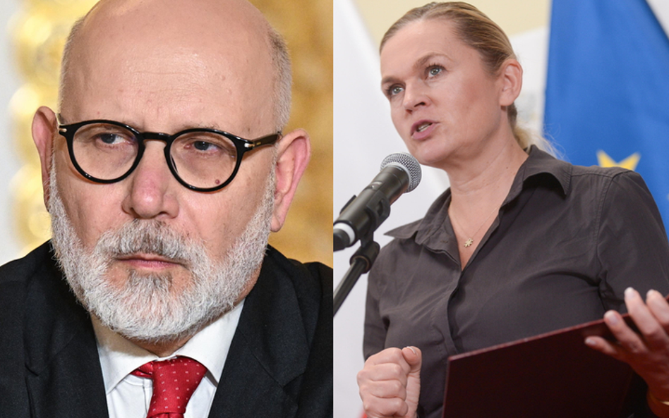 Szef Krajowej Rady Radiofonii i Telewizji Maciej Świrski i Minister Edukacji Narodowej Barbara Nowac