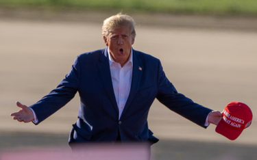 Donald Trump na spotkaniu ze swoimi sympatykami na wiecu w Waco w Teksasie.