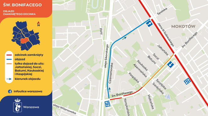 W czwartek, 12 czerwca, zmieni się organizacja ruchu na ulicy św. Bonifacego