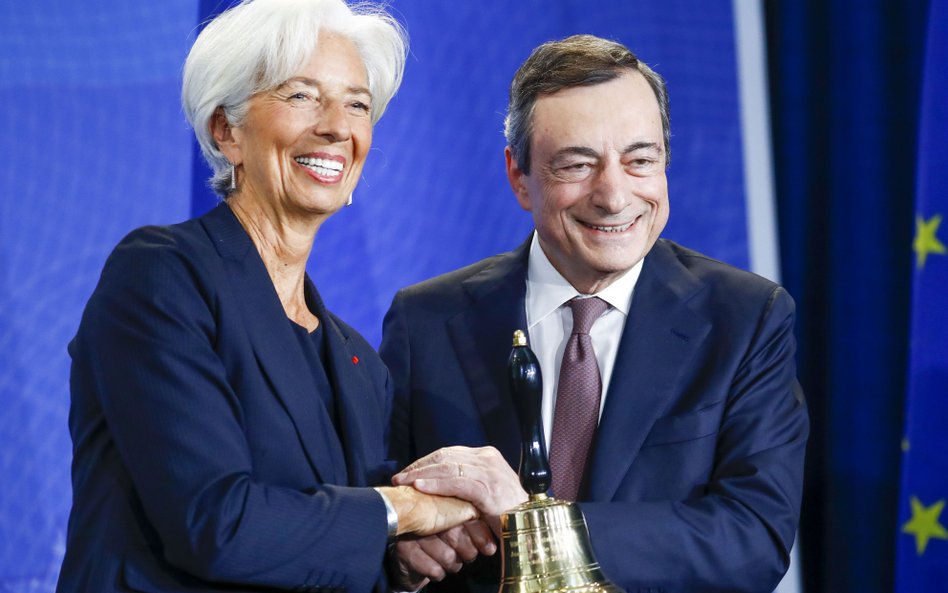 Mario Draghi, były prezes Europejskiego Banku Centralnego i Christine Lagarde, obecna prezeska EBC