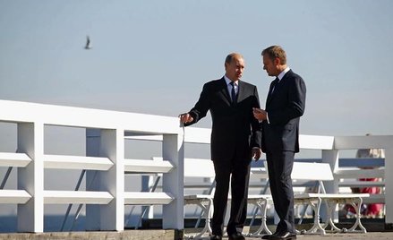 Władimir Putin i Donald Tusk podczas spotkania w Sopocie. 2009 r.