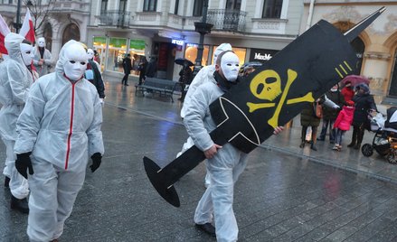 Happenig zwolenników organizacji STOP NOP w Łodzi