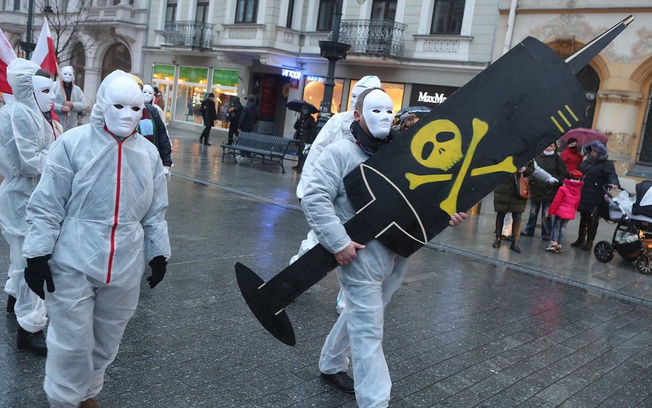 Happenig zwolenników organizacji STOP NOP w Łodzi