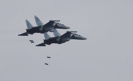 Rosyjskie myśliwce Su-30SM podczas ćwiczeń Zapad