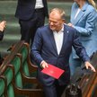 Premier Donald Tusk na sali obrad Sejmu w Warszawie.