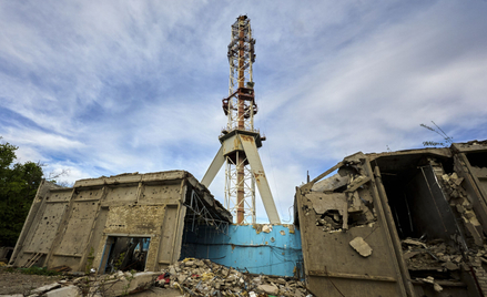 Wieża telewizyjna w Charkowie po ataku