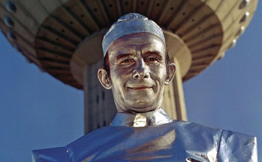 Henryk Bista jako Wielki Elektronik w filmie „Pan Kleks w kosmosie” (1988 r.), reż. Krzysztof Gradow