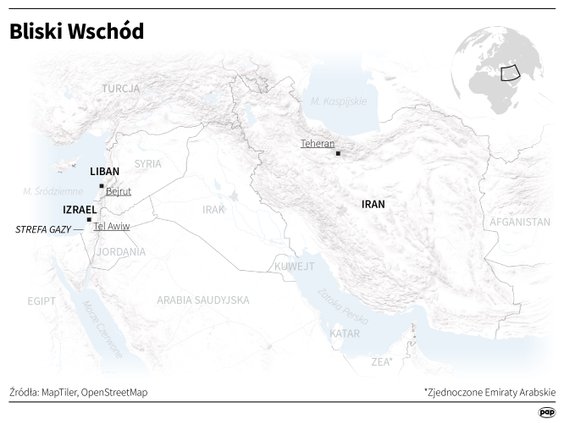 Mapa Bliskiego Wschodu