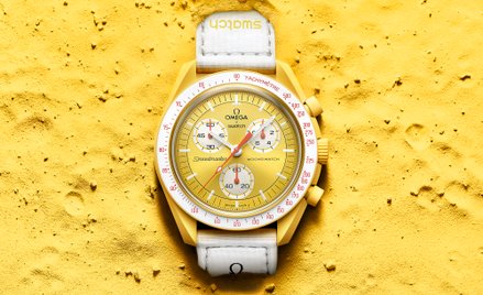 Omega x Swatch Bioceramic MoonSwatch w kolorze żółtym: to zegarek „poświęcony” Słońcu.