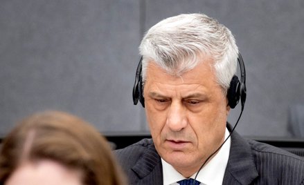 Były prezydent Kosowa Hashim Thaçi podczas procesu w sprawie zbrodni wojennych w Hadze